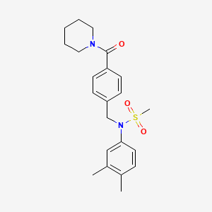 molecular formula C22H28N2O3S B3570638 N-(3,4-dimethylphenyl)-N-{[4-(piperidine-1-carbonyl)phenyl]methyl}methanesulfonamide 