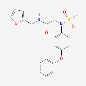 molecular formula C20H20N2O5S B3570691 N-[(FURAN-2-YL)METHYL]-2-[N-(4-PHENOXYPHENYL)METHANESULFONAMIDO]ACETAMIDE 