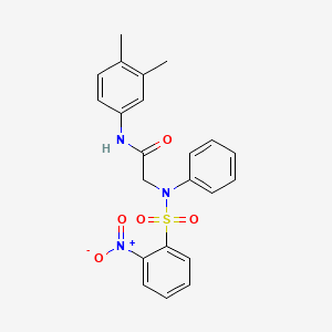 molecular formula C22H21N3O5S B3570700 N-(3,4-DIMETHYLPHENYL)-2-(N-PHENYL2-NITROBENZENESULFONAMIDO)ACETAMIDE 