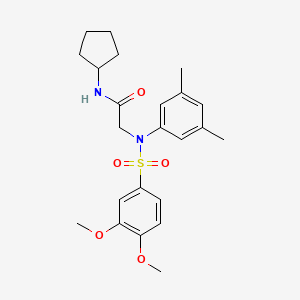 molecular formula C23H30N2O5S B3570704 N-CYCLOPENTYL-2-[N-(3,5-DIMETHYLPHENYL)3,4-DIMETHOXYBENZENESULFONAMIDO]ACETAMIDE 