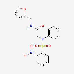 molecular formula C19H17N3O6S B3570714 N-(furan-2-ylmethyl)-2-(N-(2-nitrophenyl)sulfonylanilino)acetamide 