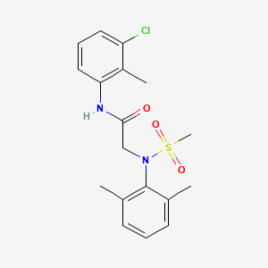 molecular formula C18H21ClN2O3S B3570769 N-(3-CHLORO-2-METHYLPHENYL)-2-[N-(2,6-DIMETHYLPHENYL)METHANESULFONAMIDO]ACETAMIDE 