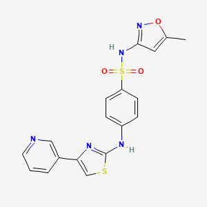 molecular formula C18H15N5O3S2 B3570824 N-(5-methyl-1,2-oxazol-3-yl)-4-{[4-(pyridin-3-yl)-1,3-thiazol-2-yl]amino}benzenesulfonamide 