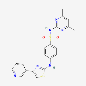 molecular formula C20H18N6O2S2 B3570833 N-(4,6-dimethylpyrimidin-2-yl)-4-[(4-pyridin-3-yl-1,3-thiazol-2-yl)amino]benzenesulfonamide 