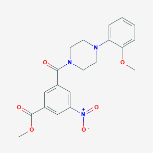 molecular formula C20H21N3O6 B3570870 Methyl 3-[4-(2-methoxyphenyl)piperazine-1-carbonyl]-5-nitrobenzoate 