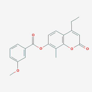 molecular formula C20H18O5 B357100 4-ethyl-8-methyl-2-oxo-2H-chromen-7-yl 3-methoxybenzoate CAS No. 670244-93-6