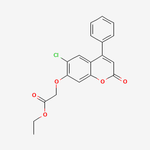 molecular formula C19H15ClO5 B3571001 ETHYL 2-[(6-CHLORO-2-OXO-4-PHENYL-2H-CHROMEN-7-YL)OXY]ACETATE 