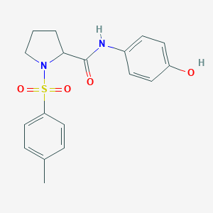 molecular formula C18H20N2O4S B357103 N-(4-hydroxyphenyl)-1-(4-methylphenyl)sulfonylpyrrolidine-2-carboxamide CAS No. 1008186-34-2