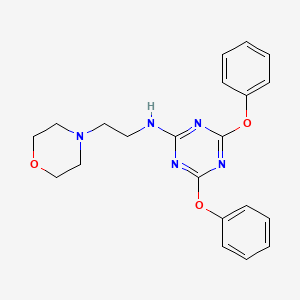 molecular formula C21H23N5O3 B3571134 N-(2-morpholin-4-ylethyl)-4,6-diphenoxy-1,3,5-triazin-2-amine 
