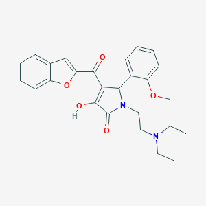 molecular formula C26H28N2O5 B357114 4-(benzofuran-2-carbonyl)-1-(2-(diethylamino)ethyl)-3-hydroxy-5-(2-methoxyphenyl)-1H-pyrrol-2(5H)-one CAS No. 638134-42-6