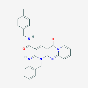 B357117 1-benzyl-2-imino-N-(4-methylbenzyl)-5-oxo-1,5-dihydro-2H-dipyrido[1,2-a:2,3-d]pyrimidine-3-carboxamide CAS No. 636989-24-7