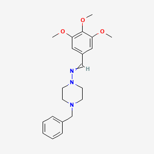 molecular formula C21H27N3O3 B3571182 N-(4-benzylpiperazin-1-yl)-1-(3,4,5-trimethoxyphenyl)methanimine CAS No. 5784-92-9