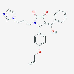 molecular formula C26H25N3O4 B357121 1-(3-(1H-imidazol-1-yl)propyl)-5-(4-(allyloxy)phenyl)-4-benzoyl-3-hydroxy-1H-pyrrol-2(5H)-one CAS No. 636989-14-5