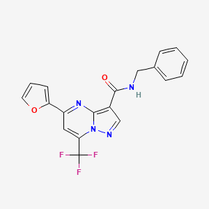 molecular formula C19H13F3N4O2 B3571325 N-benzyl-5-(furan-2-yl)-7-(trifluoromethyl)pyrazolo[1,5-a]pyrimidine-3-carboxamide 
