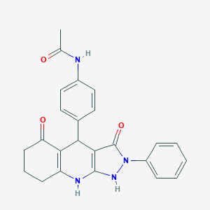 molecular formula C24H22N4O3 B357133 N-[4-(3,5-dihydroxy-2-phenyl-4,6,7,8-tetrahydro-2H-pyrazolo[3,4-b]quinolin-4-yl)phenyl]acetamide CAS No. 669725-31-9