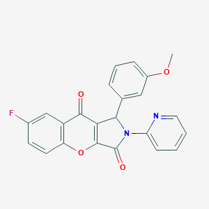molecular formula C23H15FN2O4 B357140 7-Fluoro-1-(3-methoxyphenyl)-2-(2-pyridinyl)-1,2-dihydrochromeno[2,3-c]pyrrole-3,9-dione CAS No. 634569-51-0