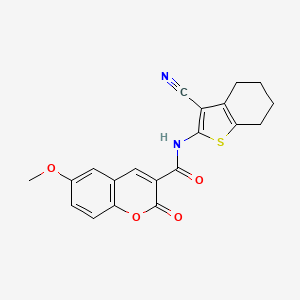 molecular formula C20H16N2O4S B3571424 N-(3-cyano-4,5,6,7-tetrahydro-1-benzothiophen-2-yl)-6-methoxy-2-oxochromene-3-carboxamide 