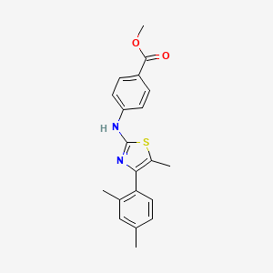 molecular formula C20H20N2O2S B3571443 Methyl 4-[[4-(2,4-dimethylphenyl)-5-methyl-1,3-thiazol-2-yl]amino]benzoate 