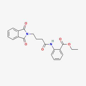 molecular formula C21H20N2O5 B3571557 ethyl 2-[4-(1,3-dioxo-2,3-dihydro-1H-isoindol-2-yl)butanamido]benzoate 