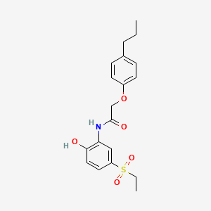 molecular formula C19H23NO5S B3571573 N-(5-ethylsulfonyl-2-hydroxyphenyl)-2-(4-propylphenoxy)acetamide 