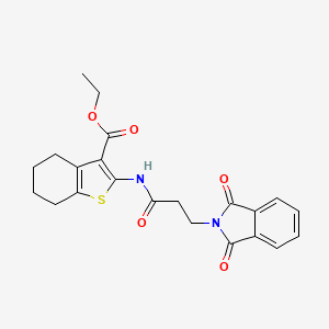 molecular formula C22H22N2O5S B3571620 ethyl 2-[3-(1,3-dioxo-2,3-dihydro-1H-isoindol-2-yl)propanamido]-4,5,6,7-tetrahydro-1-benzothiophene-3-carboxylate 
