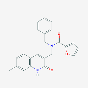 molecular formula C23H20N2O3 B357176 N-benzyl-N-[(2-hydroxy-7-methyl-3-quinolinyl)methyl]-2-furamide CAS No. 880096-10-6