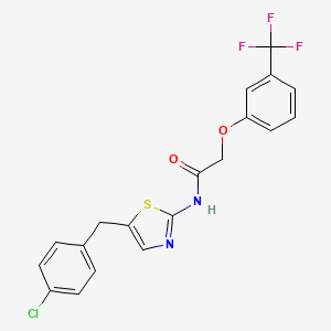 molecular formula C19H14ClF3N2O2S B3571940 N-[5-(4-Chloro-benzyl)-thiazol-2-yl]-2-(3-trifluoromethyl-phenoxy)-acetamide 