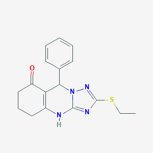 molecular formula C17H18N4OS B357198 2-(ethylsulfanyl)-9-phenyl-5,6,7,9-tetrahydro[1,2,4]triazolo[5,1-b]quinazolin-8(4H)-one CAS No. 727395-51-9