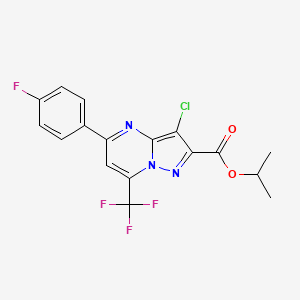 molecular formula C17H12ClF4N3O2 B3572087 Propan-2-yl 3-chloro-5-(4-fluorophenyl)-7-(trifluoromethyl)pyrazolo[1,5-a]pyrimidine-2-carboxylate 