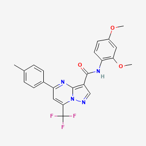 molecular formula C23H19F3N4O3 B3572124 N-(2,4-dimethoxyphenyl)-5-(4-methylphenyl)-7-(trifluoromethyl)pyrazolo[1,5-a]pyrimidine-3-carboxamide 