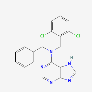 molecular formula C19H15Cl2N5 B3572399 N-benzyl-N-(2,6-dichlorobenzyl)-9H-purin-6-amine 