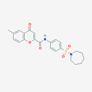 molecular formula C23H24N2O5S B357245 N-[4-(azepan-1-ylsulfonyl)phenyl]-6-methyl-4-oxo-4H-chromene-2-carboxamide CAS No. 880784-82-7