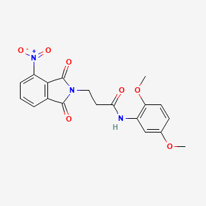 molecular formula C19H17N3O7 B3572466 N-(2,5-dimethoxyphenyl)-3-(4-nitro-1,3-dioxo-1,3-dihydro-2H-isoindol-2-yl)propanamide 