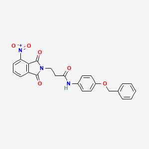 molecular formula C24H19N3O6 B3572467 N-[4-(BENZYLOXY)PHENYL]-3-(4-NITRO-1,3-DIOXO-2,3-DIHYDRO-1H-ISOINDOL-2-YL)PROPANAMIDE 