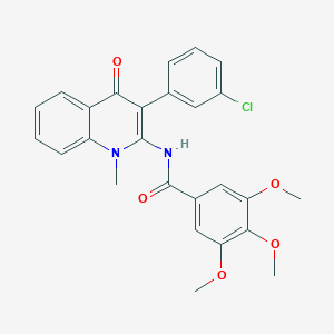 molecular formula C26H23ClN2O5 B357247 N-[3-(3-chlorophenyl)-1-methyl-4-oxoquinolin-2-yl]-3,4,5-trimethoxybenzamide CAS No. 883966-60-7