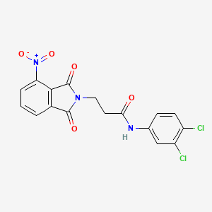 molecular formula C17H11Cl2N3O5 B3572487 N-(3,4-dichlorophenyl)-3-(4-nitro-1,3-dioxo-1,3-dihydro-2H-isoindol-2-yl)propanamide 
