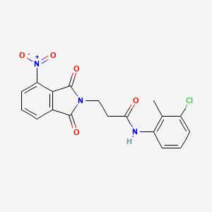 molecular formula C18H14ClN3O5 B3572495 N-(3-chloro-2-methylphenyl)-3-(4-nitro-1,3-dioxoisoindol-2-yl)propanamide 