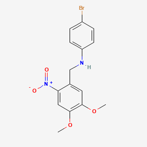 molecular formula C15H15BrN2O4 B3572562 N-(4-BROMOPHENYL)-N-(4,5-DIMETHOXY-2-NITROBENZYL)AMINE 