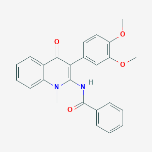 molecular formula C25H22N2O4 B357258 N-[3-(3,4-dimethoxyphenyl)-1-methyl-4-oxo-1,4-dihydro-2-quinolinyl]benzamide CAS No. 883965-34-2