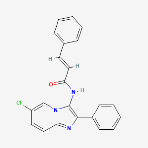 molecular formula C22H16ClN3O B3572755 (2E)-N-(6-chloro-2-phenylimidazo[1,2-a]pyridin-3-yl)-3-phenylprop-2-enamide 
