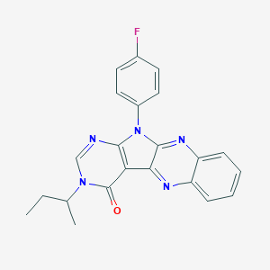 molecular formula C22H18FN5O B357276 13-butan-2-yl-17-(4-fluorophenyl)-2,9,13,15,17-pentazatetracyclo[8.7.0.03,8.011,16]heptadeca-1,3,5,7,9,11(16),14-heptaen-12-one CAS No. 847163-70-6