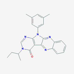 molecular formula C24H23N5O B357277 13-butan-2-yl-17-(3,5-dimethylphenyl)-2,9,13,15,17-pentazatetracyclo[8.7.0.03,8.011,16]heptadeca-1,3,5,7,9,11(16),14-heptaen-12-one CAS No. 848746-12-3