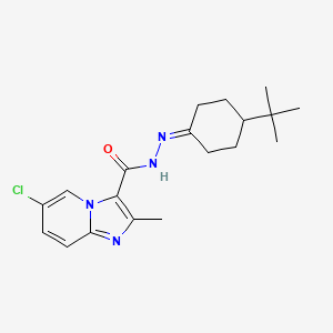 molecular formula C19H25ClN4O B3572902 N-[(4-tert-butylcyclohexylidene)amino]-6-chloro-2-methylimidazo[1,2-a]pyridine-3-carboxamide CAS No. 5952-88-5