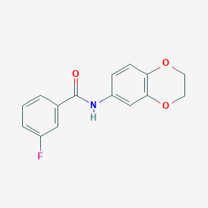 molecular formula C15H12FNO3 B3572929 N-(2,3-dihydro-1,4-benzodioxin-6-yl)-3-fluorobenzamide 