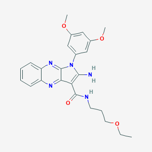 molecular formula C24H27N5O4 B357298 2-amino-1-(3,5-dimethoxyphenyl)-N-(3-ethoxypropyl)-1H-pyrrolo[2,3-b]quinoxaline-3-carboxamide CAS No. 578754-60-6