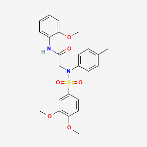 molecular formula C24H26N2O6S B3573070 N-(2-METHOXYPHENYL)-2-[N-(4-METHYLPHENYL)3,4-DIMETHOXYBENZENESULFONAMIDO]ACETAMIDE 