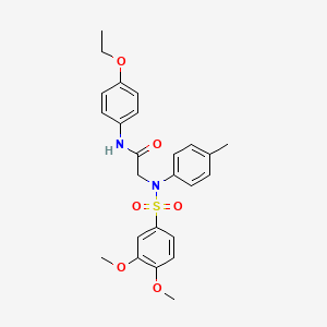 molecular formula C25H28N2O6S B3573076 N~2~-[(3,4-dimethoxyphenyl)sulfonyl]-N-(4-ethoxyphenyl)-N~2~-(4-methylphenyl)glycinamide 