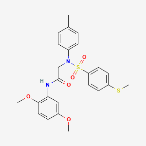 molecular formula C24H26N2O5S2 B3573112 N~1~-(2,5-dimethoxyphenyl)-N~2~-(4-methylphenyl)-N~2~-{[4-(methylthio)phenyl]sulfonyl}glycinamide 
