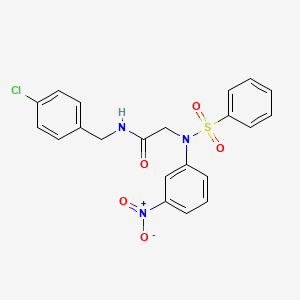 molecular formula C21H18ClN3O5S B3573127 N~1~-(4-chlorobenzyl)-N~2~-(3-nitrophenyl)-N~2~-(phenylsulfonyl)glycinamide 