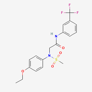 molecular formula C18H19F3N2O4S B3573135 N~2~-(4-ethoxyphenyl)-N~2~-(methylsulfonyl)-N~1~-[3-(trifluoromethyl)phenyl]glycinamide 